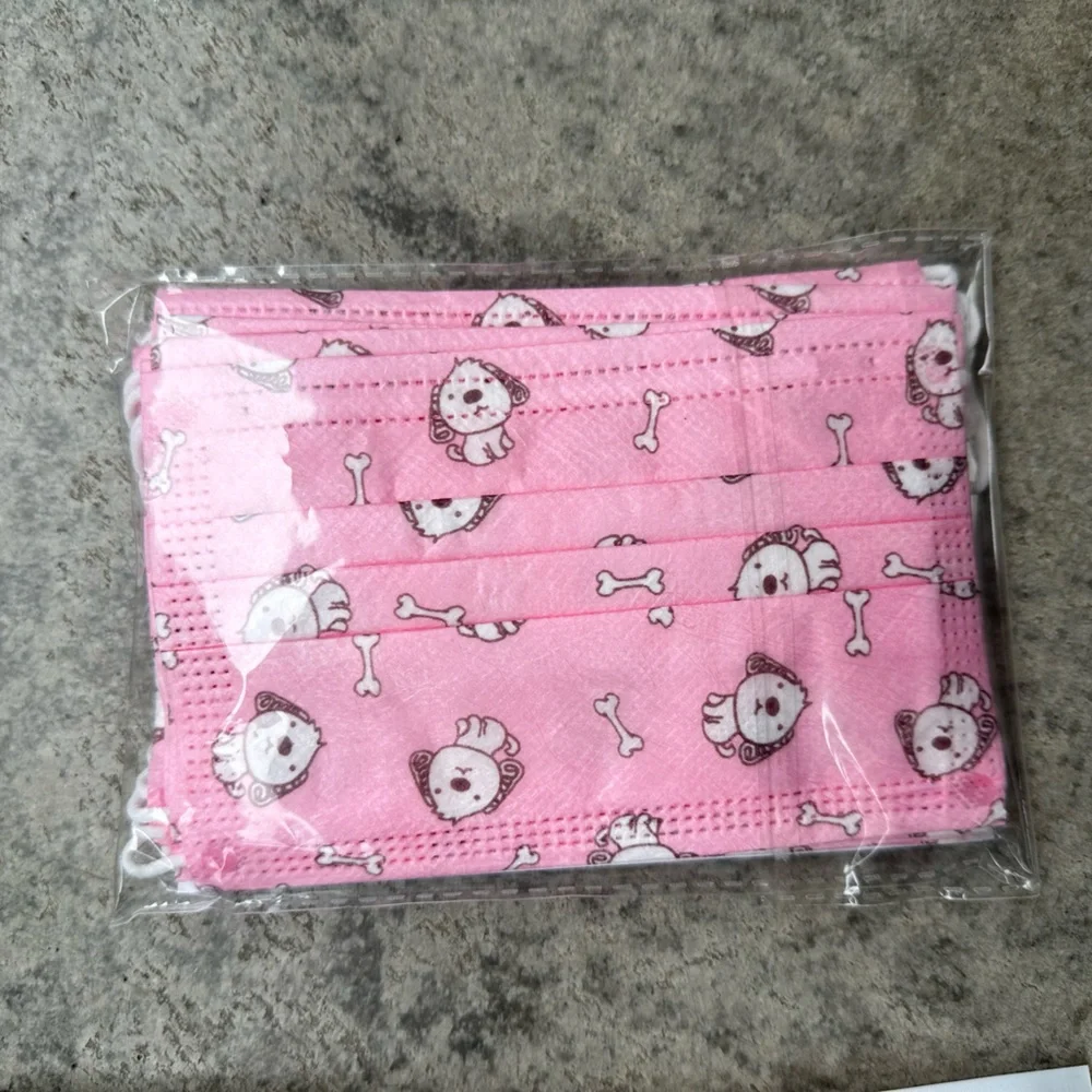 Al Shields 10 Pack Rainbow Cheetah & Viola 10 Pack Pink Puppy 3 Layer Youth Mask